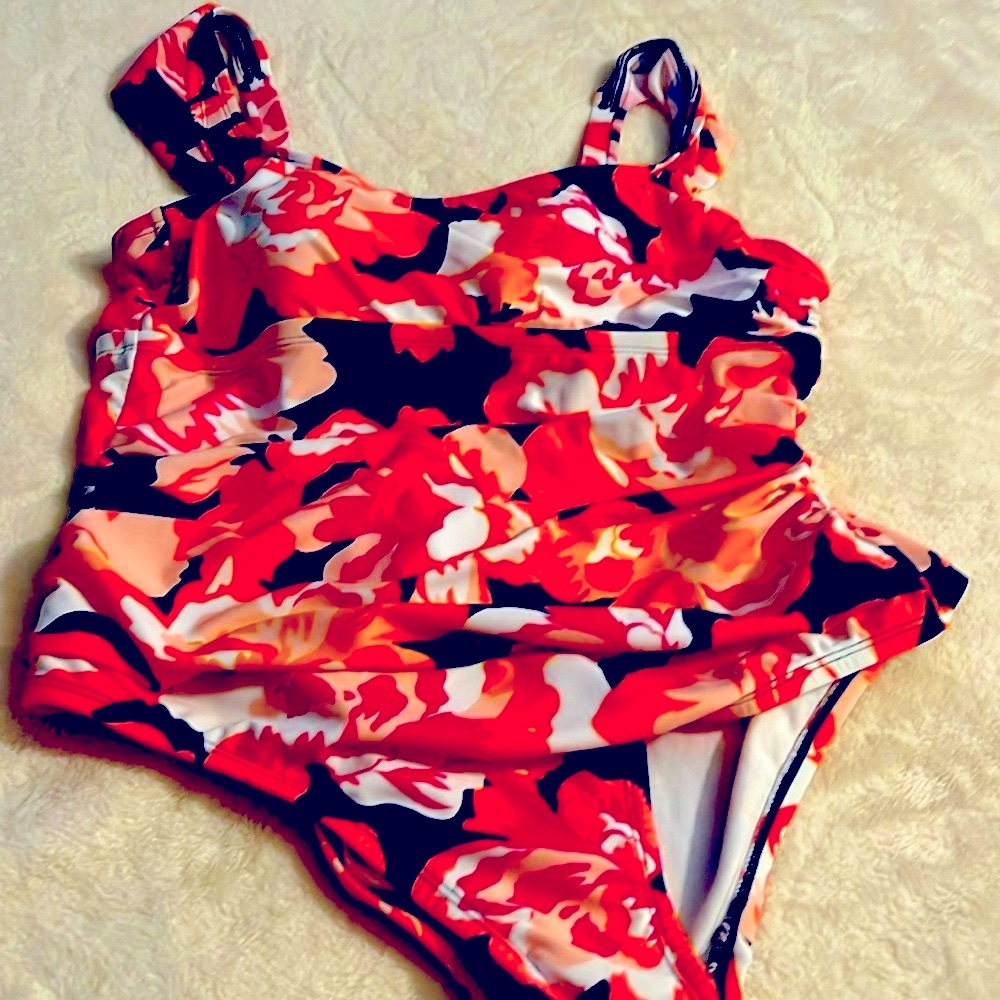 Kona Sol Floral one piece swimsuit XL